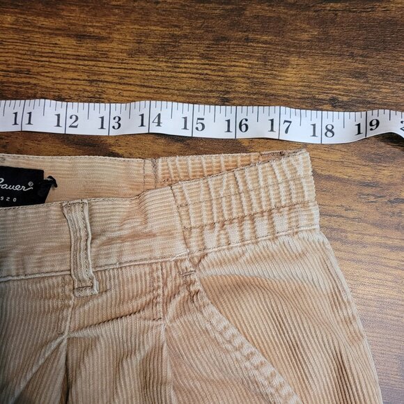 Vtg Eddie Bauer Corduroy Trousers 35x34 Pleated Tan Cotton Preppy Y2K - Picture 4 of 8